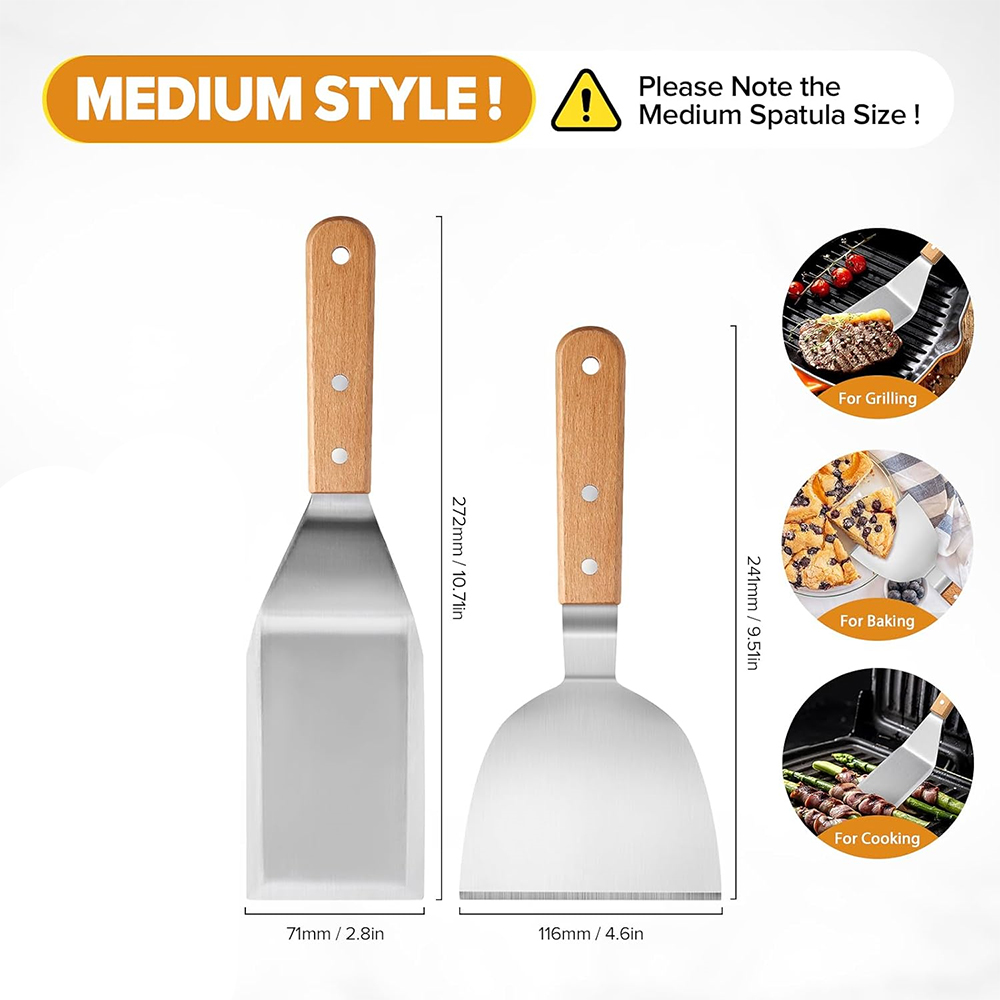 LMETJMA Metal Spatula Turner S - Okonomiyaki Spatula ulasan dan harga
