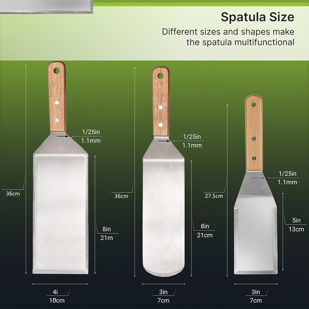 LMETJMA Metal Spatula Turner S - Okonomiyaki Spatula ulasan dan harga