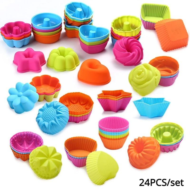 24Pcs of Silicone Muffin Cup C - Donut Mold Silicone ulasan dan harga