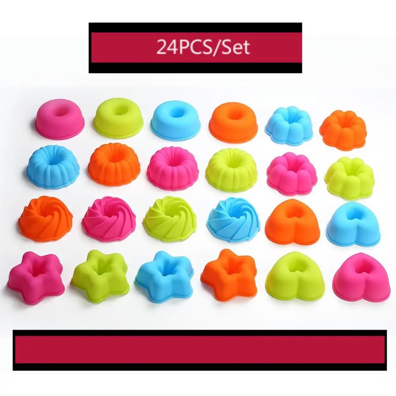 24Pcs of Silicone Muffin Cup C - Donut Mold Silicone ulasan dan harga