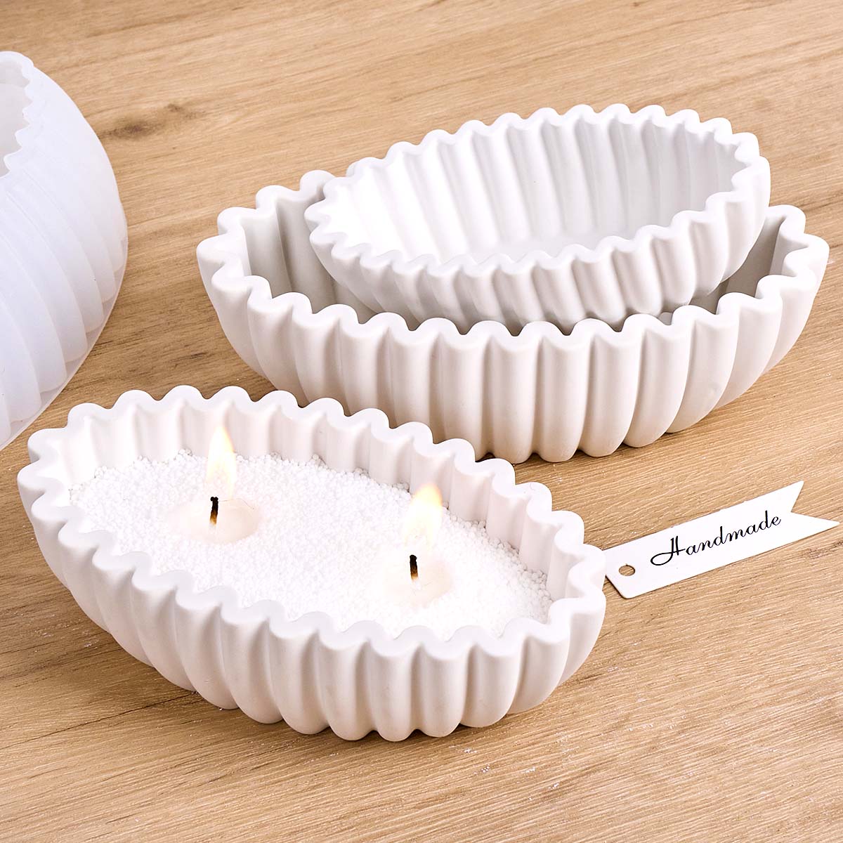 S/M/L Oval Striped Storage Bow - Potsticker Mold ulasan dan harga